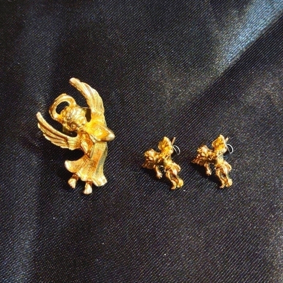 Jewelry - 𝅺Angel earrings and lapel pin set